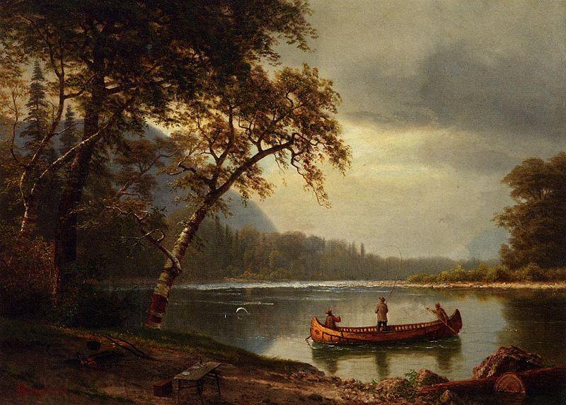 Albert Bierstadt Salmon Fishing on the Cascapediac River China oil painting art